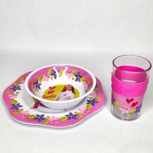 Vintage Barbie 3 Piece Melamine Dish Set Y2k 90s Nostalgia